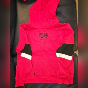 Polo Ralph Lauren Hooded Pullover Sweatshirt , Size Large 14/16, Red
